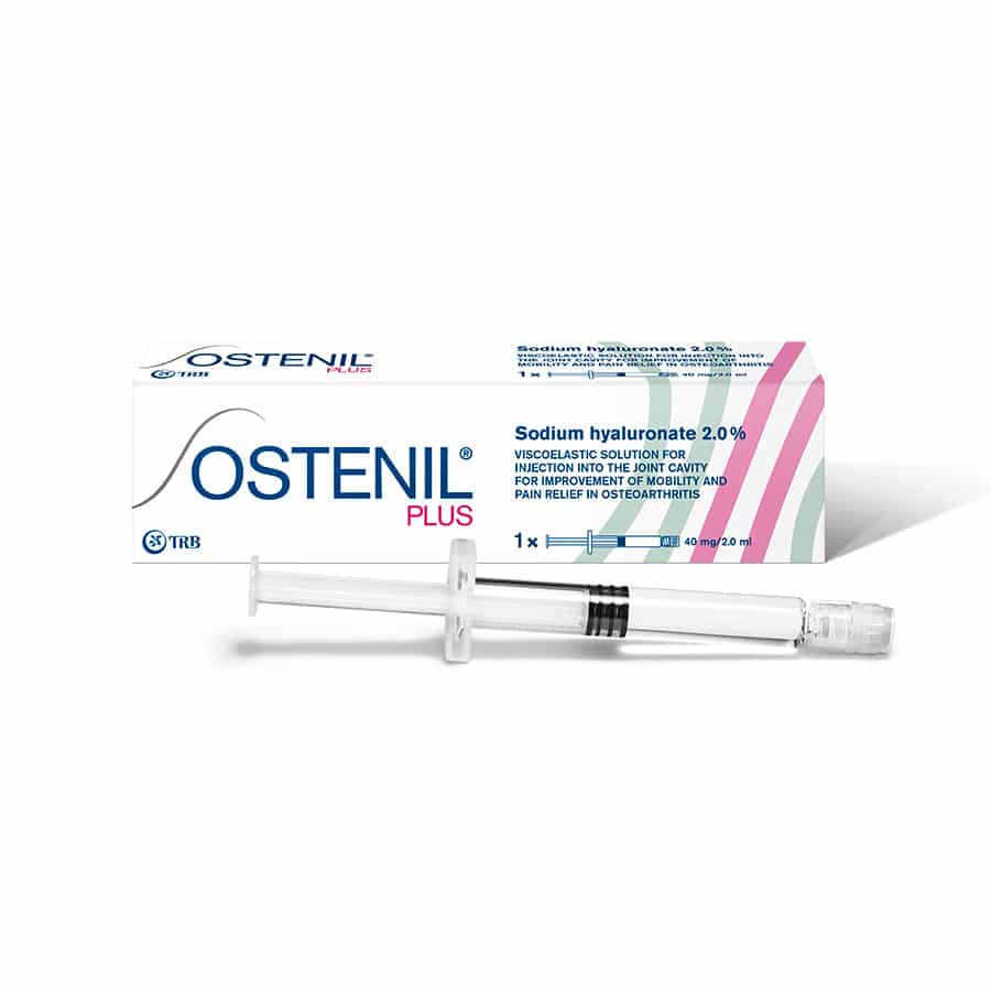 Siringa e confezione di Ostenil Plus